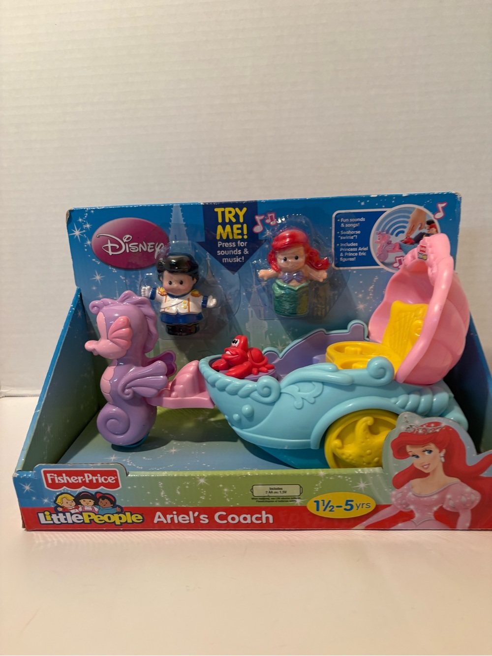 FISHER PRICE LITTLE PEOPLE DISNEY PRINCESS ARIEL'S COACH & ARIEL AND FRIENDS
